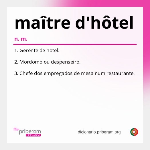 Significado de maître d'hôtel